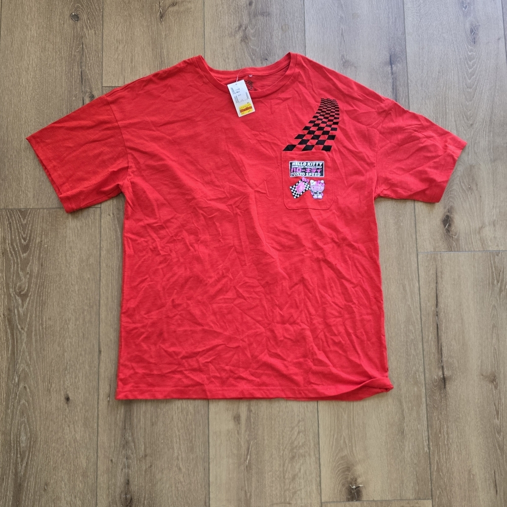 Hybrid Mens Hello Kitty Racing Short Sleeve Tshirt